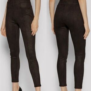 Spanx Faux Suede Leggings in a chocolate brown color size medium